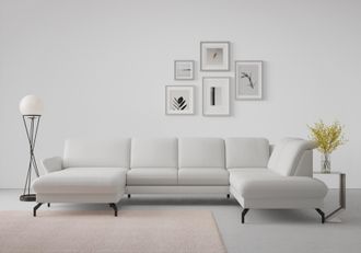 Sit&more Wohnlandschaft »Fashion U-Form« wahlweise mit Kopfteilverstellung, Vorziehsitz, motorisch, Metallfüsse