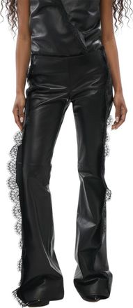 Off-white Black Flared Flat Front Pants