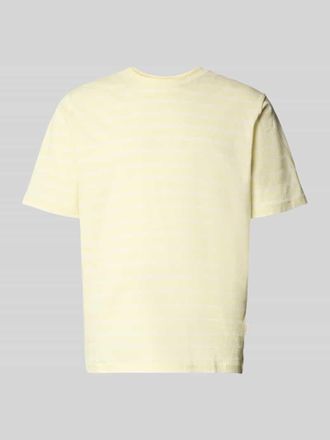 Jack & Jones Jack & Jones T-Shirt mit Streifenmuster und Label-Stitching in Hellgelb, Gr&ouml;&szlig;e XXL
