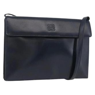 Loewe Pre-owned Cross Body Bags, female, Blue, Size: ONE SIZE Pre-owned Leather Shoulder Bag