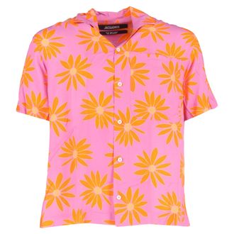 Jacquemus Jacquemus La Chemise Jean bedrukt shirt in roze viscose