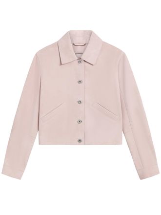 Pence Teti Cropped Fabric Button-Down Jacket