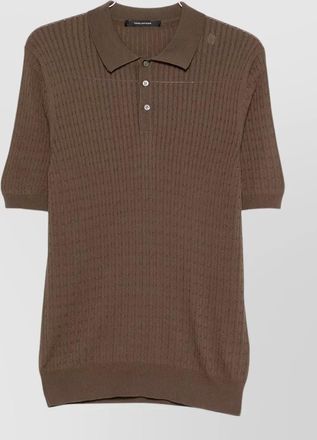 Tagliatore polo shirt cable knit short sleeves