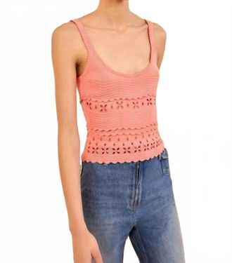 Ulla Johnson Sea Embroidered Camisole Top In Coral Peony