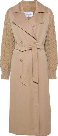 Max Mara water-repellent gabardine trench coat - women - Viscose/Virgin Wool/Cotton - 40 - Brown