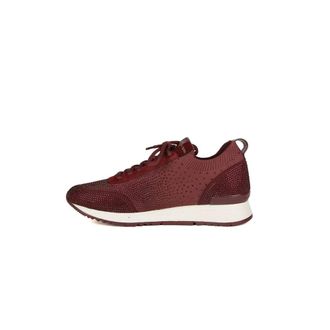 Michael Kors Schoenen, Dames, Rood, 37 EU, Polyester, Jenkins Kristal Versierde Stretch Knit Trainer