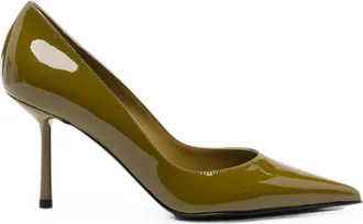 Le Silla Patent Pointed Toe Pumps - Olive Green