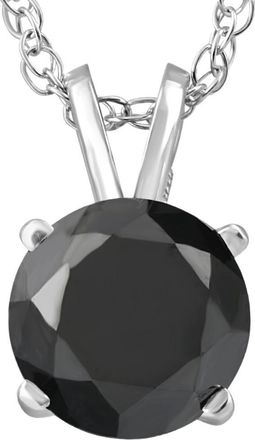 Pompeii3 2 Ct Black Diamond Solitaire Pendant in 14k White or Yellow Gold 18 Necklace