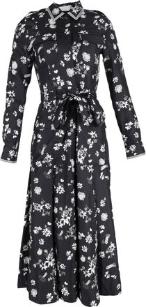 Gabriela Hearst Meyer Floral Button-Front Shirtdress in Black Silk