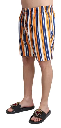 Dolce & Gabbana Multicolor Striped Beachwear Mens Swimshorts