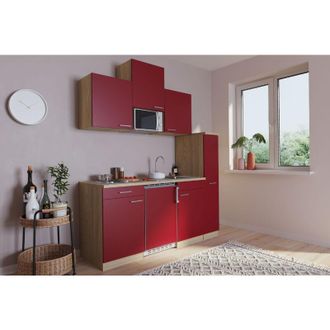 Respekta Cucina Minicucina Cucina singola Modulo cucina Quercia rossa Luis 180 cm Respecta