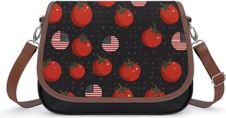Generic Tomatoes U.S. Flag Fashion Womens Crossbody Bags Novelty Handbag Shoulder Bag Purse