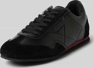 Guess Schn&uuml;rschuhe aus Leder-Mix Modell Olmo in Black, Gr&ouml;&szlig;e 40