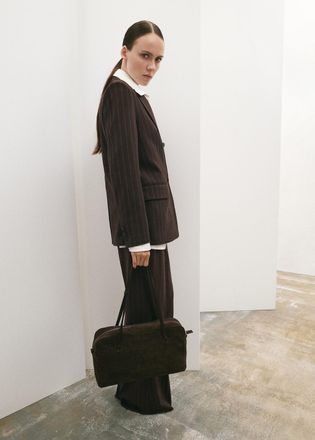 Mango Blazer completo gessato doppiopetto marrone - Donna - XXS - MANGO