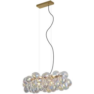 QAZQA Lampada a sospensione uvas - Design - Acciaio,Vetro - Multicolore/Oro - Sfera Max. 8 x Watt - Qazqa