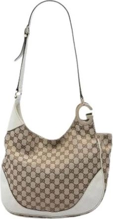 Gucci Pre-owned Charlotte Crossbody Tas - Dames - Pre-owned - Beige - Maat: ONE Size Leer