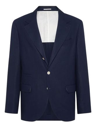 Brunello Cucinelli linen blazer - Blue
