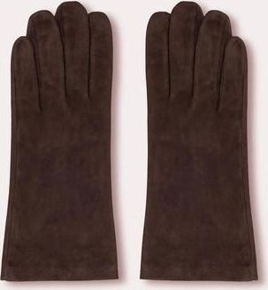 Seymoure Grant Cashmere Lined Leather Gloves in Brown Suede at Nordstrom, Size X-Large