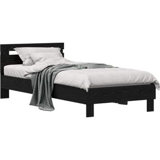 vidaXL Bed Frame Black Oak 98.5 x 200 cm Engineered Wood vidaXL