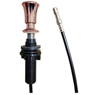Lira Tirador De Cobre Pvd Satinado, Con Cable De 700 Mm Para Desag&uuml;e Autom&aacute;tico De Fregadero