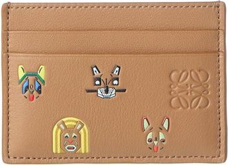 Loewe Cats Plain Leather Card Holder