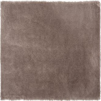 Beliani Beliani - Alfombra Marr&oacute;n Claro 200 X 200 Cm Poli&eacute;ster Hecho A Mano Pelo Largo Evren
