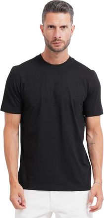 HUGO BOSS Katoenen T-shirt - Heren - T-shirts - Zwart - L - Katoen - Tops