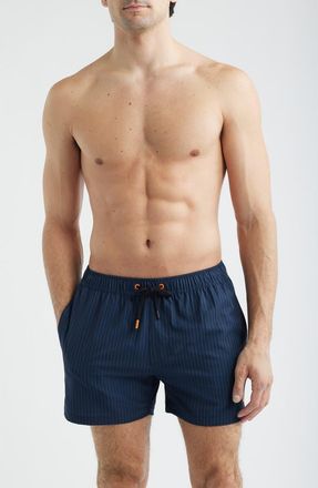 Save The Duck Ademir Swim Trunks in Navy Blue Pinstriped at Nordstrom, Size Xx-Large