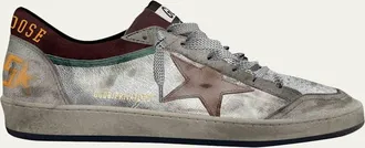 Golden Goose Mens Ballstar Double Leather Low-Top Sneakers