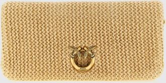 Pinko Clutch Love Bag Click Soft Horizontal Classic in rafia