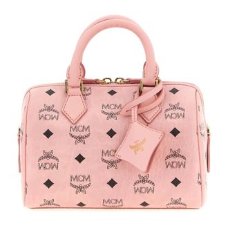 MCM Handbags, female, Pink, ONE SIZE, Ella Boston Bag