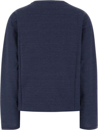 Miu Miu Womens Two-Tone Jersey T-Shirt Navy Cotton