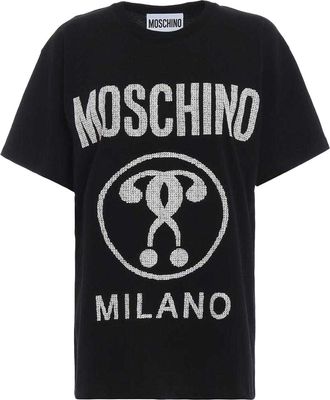 Moschino Heren Logo Vraagteken T-shirt (Zwart)