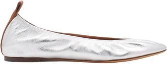 Lanvin Womens Ballerina Flat Shoes In Silver