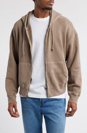 Elwood Core Oversize Terry Full Zip Hoodie in Vintage Brown at Nordstrom, Size Xx-Large