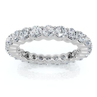 Pompeii3 1 1/2ct Diamond Eternity Ring 14K White Gold Size Selectable