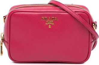 Prada Borsa a tracolla mini in pelle Saffiano 2000-2025 - Rosa