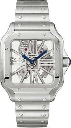 Cartier Santos Skeleton 39mm 2021 - Argento