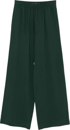 Ermanno Scervino Groene Trekkoordbroek Rechte Zoom - Dames - Wijde Broeken - Groen - M - Broeken