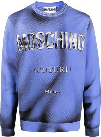 Moschino logo-print sweatshirt - men - Cotton - 48 - Blue