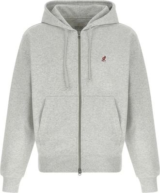 Gramicci One Point Cotton Fleece Hoodie - Heren - Vesten met rits - Grijs - L - Katoen - Hoodies & sweatvesten