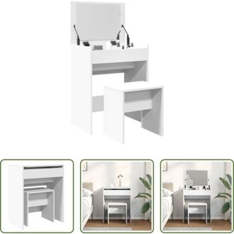 vidaXL vidaXL Tavolo da trucco - Toeletta e Sgabello Bianco 60x40x113,5 cm