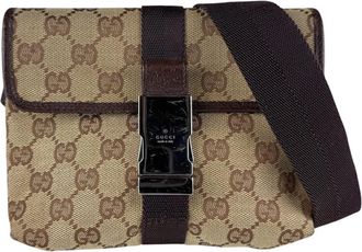Gucci Brown Gg Canvas Fanny Pack Sling Bag (Pre-Owned)