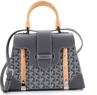 Goyard Saigon Top Handle Bag Coated Canvas with Leather PM