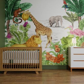 Superfresco Easy King of the Pride Multi Print To Order 3m x 2.8m Mural in White