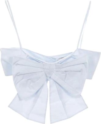 Chanel 1986-1988 spaghetti-straps blouse - Blue