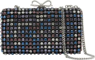Self Portrait Crystal Embellished Bow Clutch Bag - Dames - Clutches - Veelkleurig - ONE Size - Polyester - Tassen
