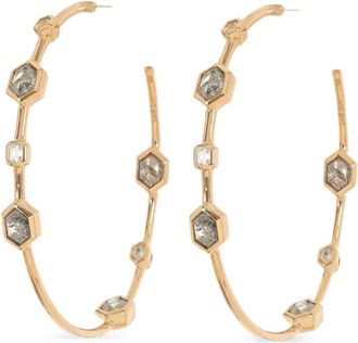 Nimo With Love 18K yellow gold diamond hoop earrings