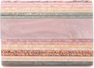 Olga Berg Tacer Acrylic Foldover Clutch in Blush at Nordstrom