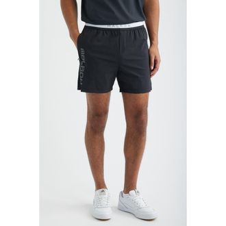 Malbon Golf MRC Tech Water Repellent Running Shorts in Jet Black at Nordstrom, Size Medium